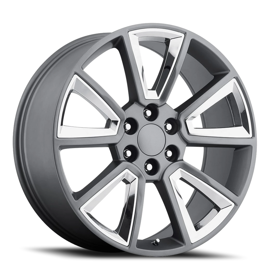 REP C08 24X10 6X139.7+30 78.1 GUN METAL+CHROME INSERTS