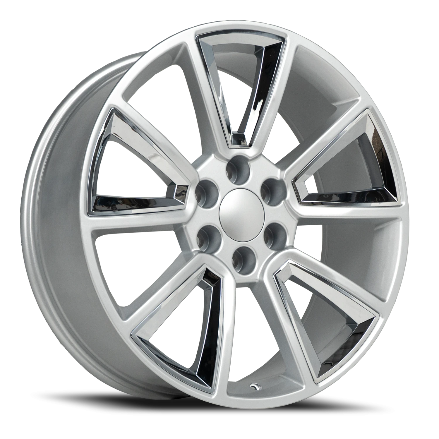 REP C08 26X10 6x139.7 +31 78.1 SILVER+CHROME INSERTS