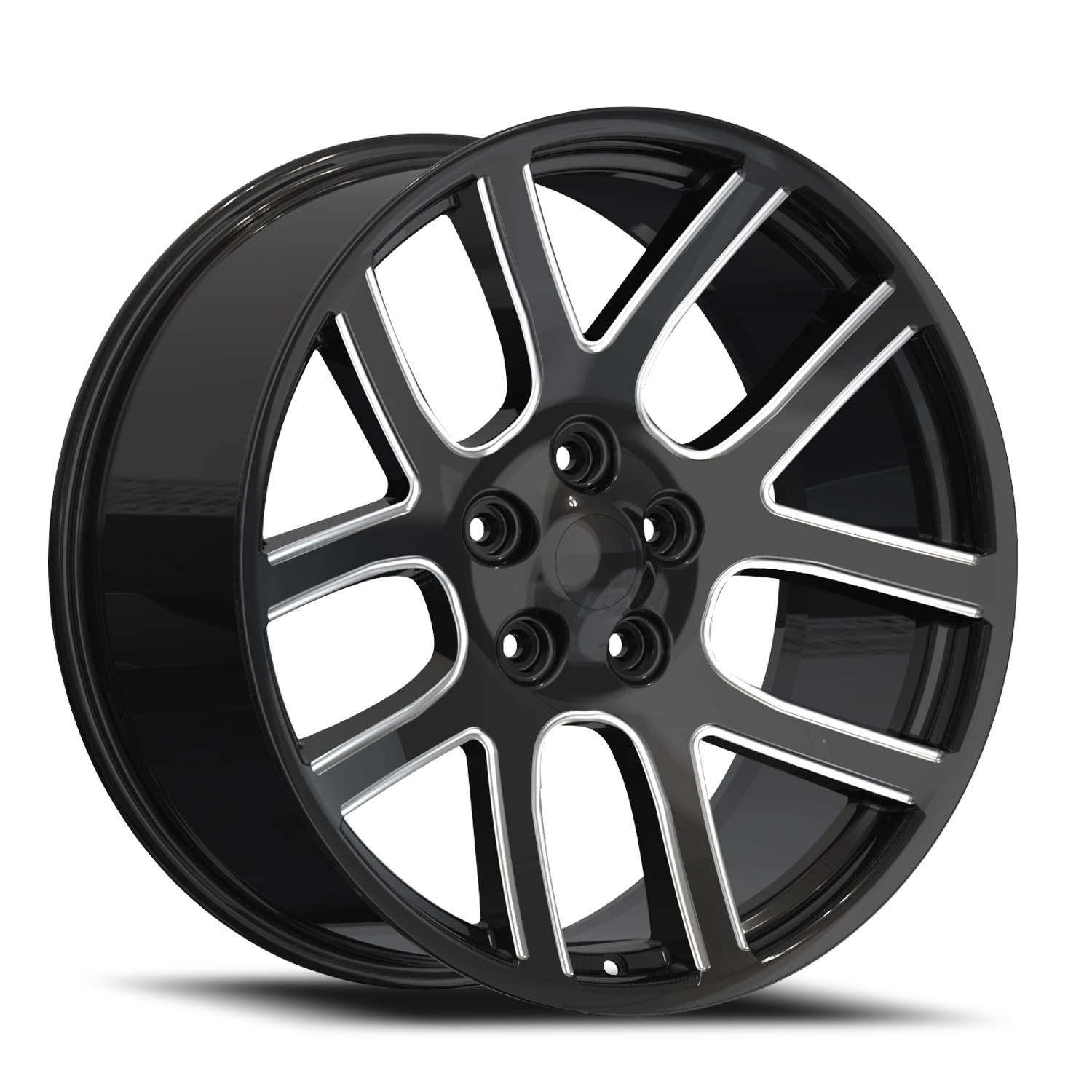 REP DG04 22X10 5X139.7 +25 77.8 Gloss Black Milled