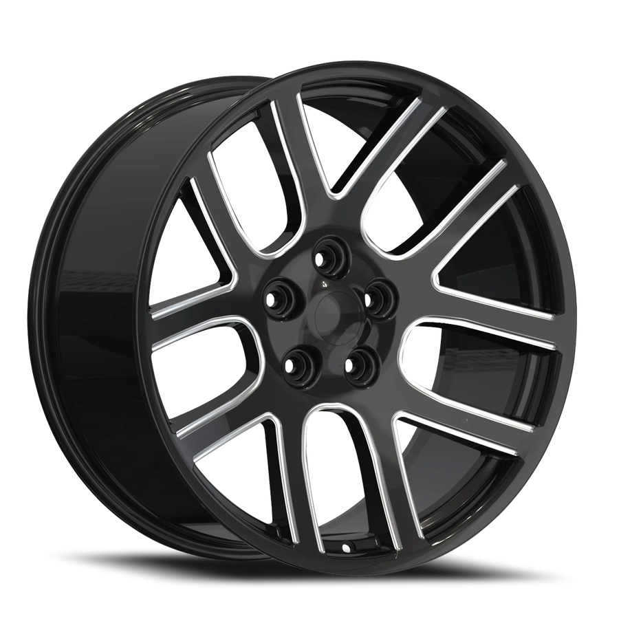 REP DG04 22X10 5X139.7 +25 77.8 Gloss Black Milled