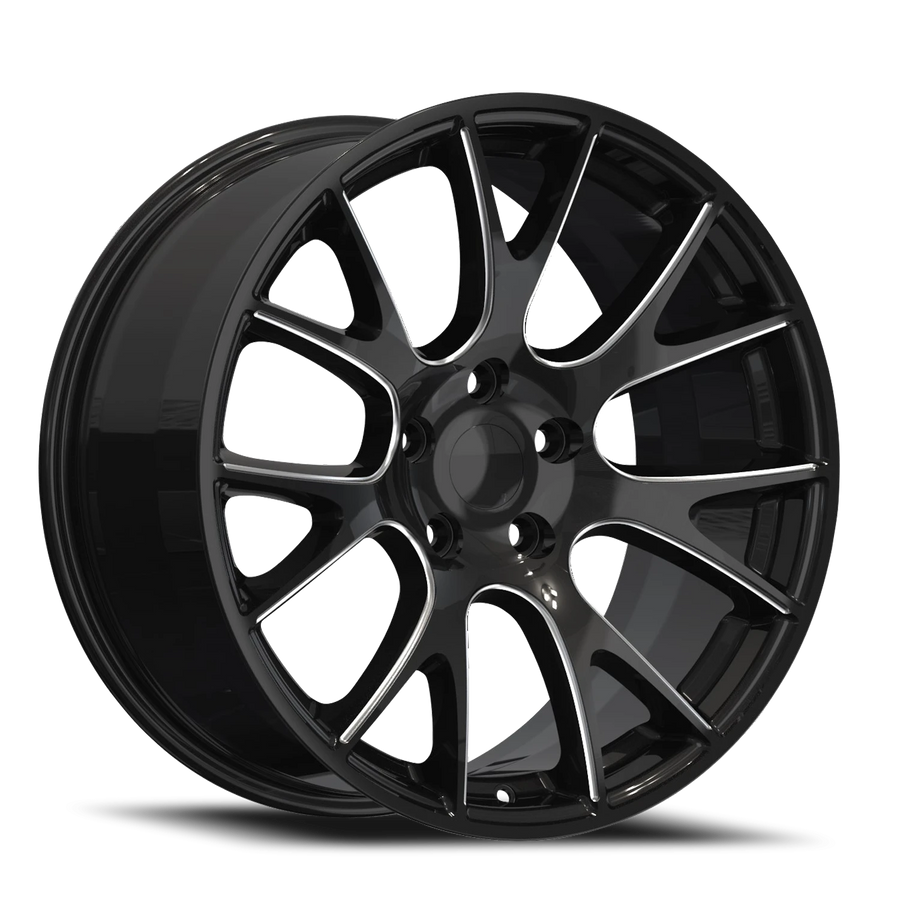 REP DG05 22X9 5X115 +15 71.5 Gloss Black Milled