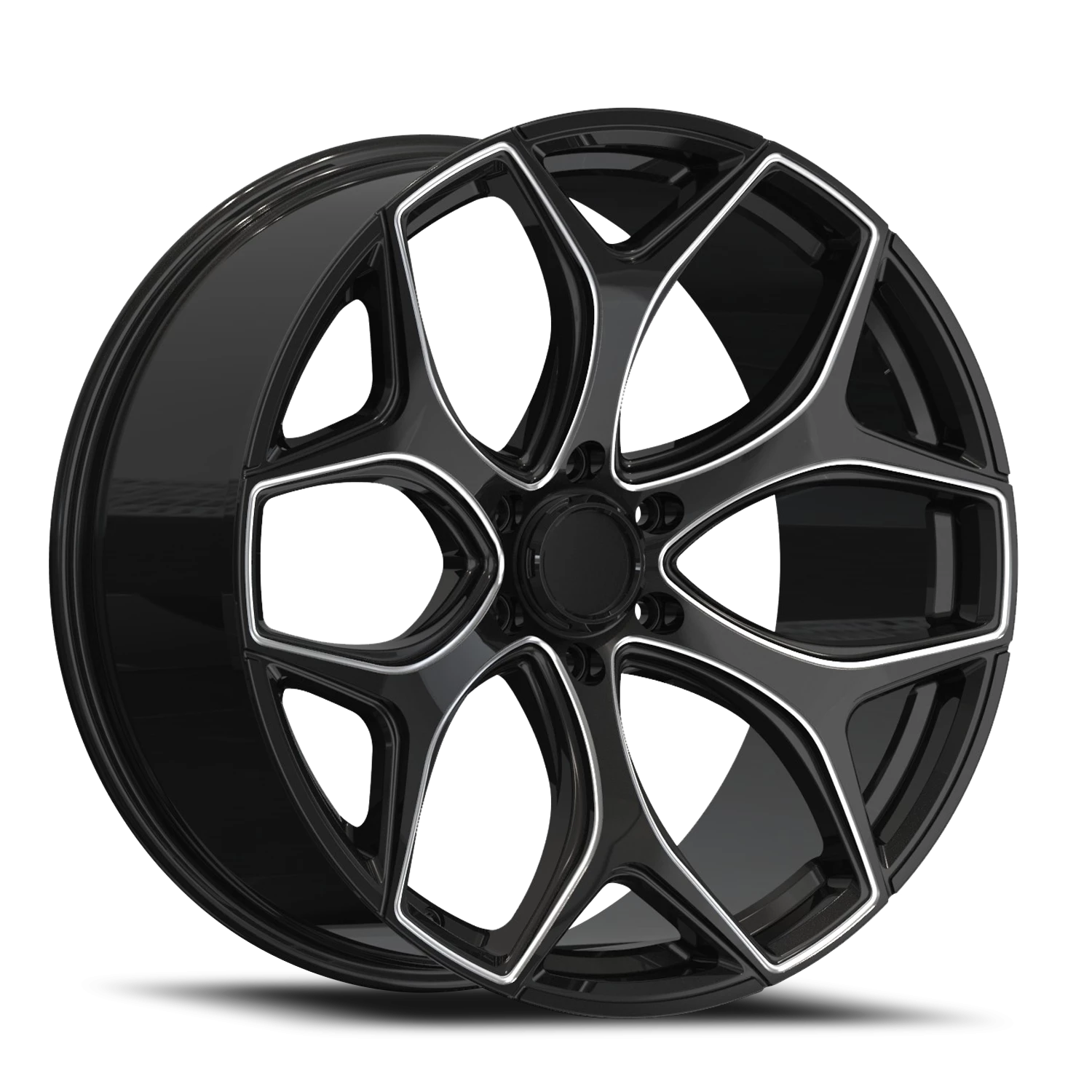 REP F01 22X10 6X135 +25 87.1 Gloss Black Milled