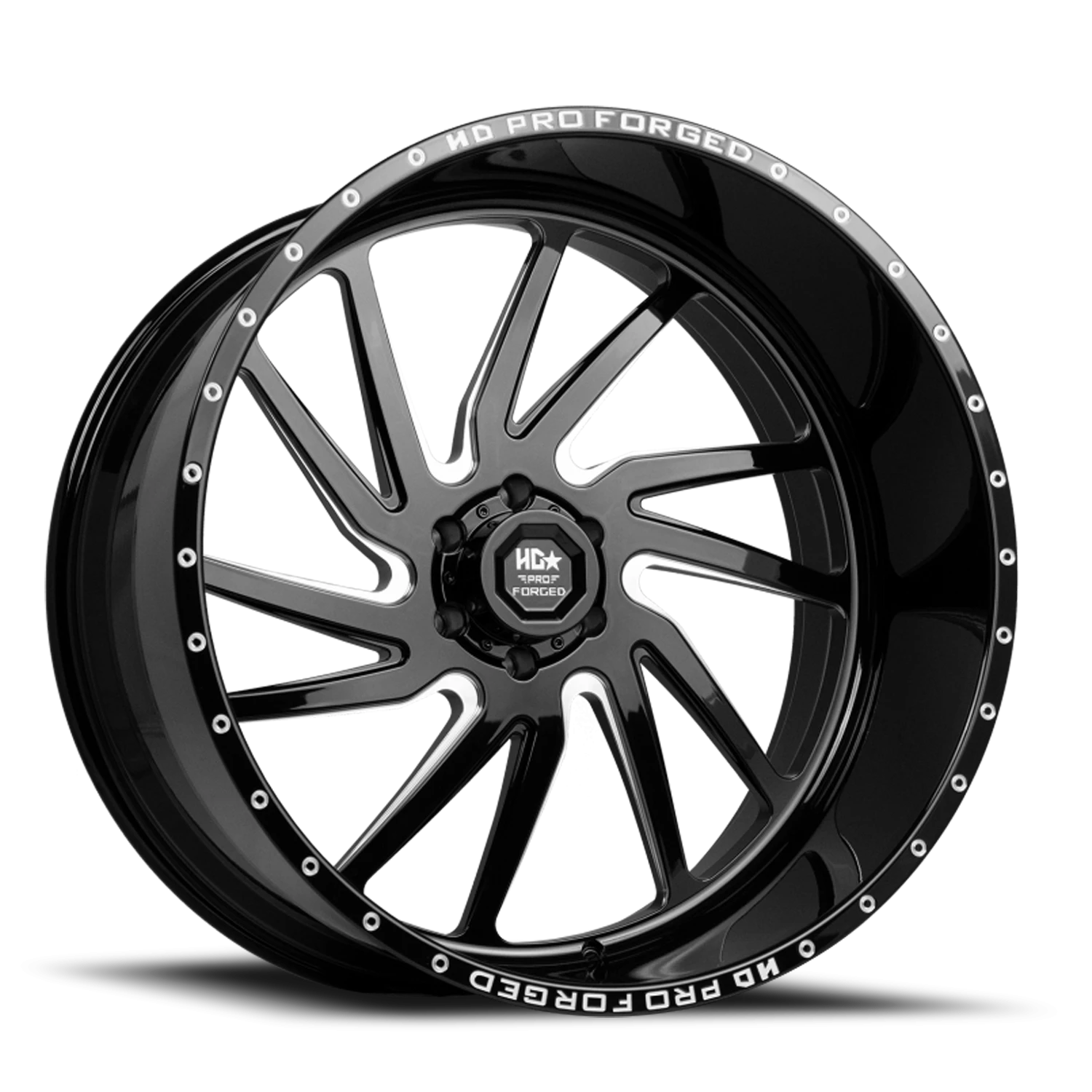FORGED HDPRO-01 HORNET 22X12 6X139.7 -44 106.1 Gloss Black Milled (Left)