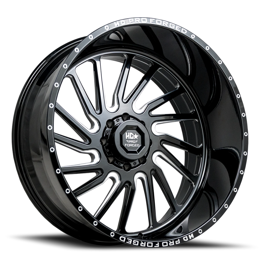 FORGED HDPRO-01 HORNET 22X12 8X170 -44 125 Gloss Black Milled (Right)