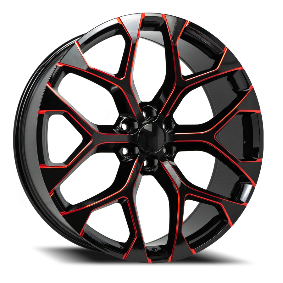 REP G09 24X10 6X139.7 +28 78.1 Gloss Black Red Milled