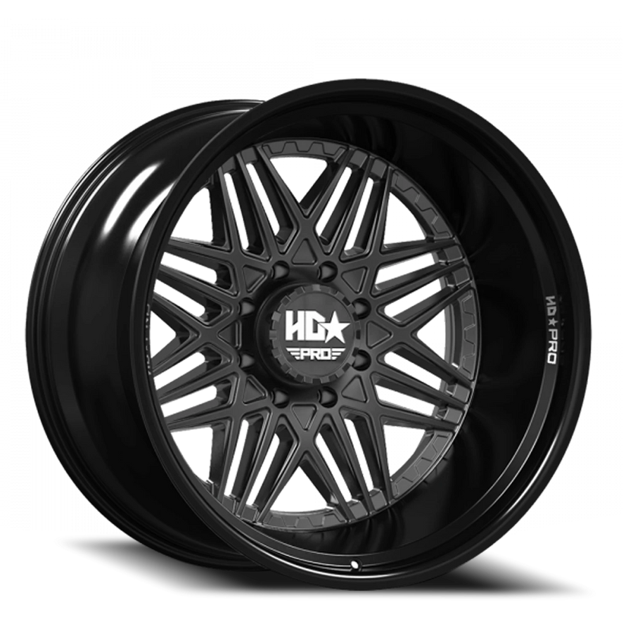 LHDPRO4  22X12 8X165 -44 122.1 Gloss Black Lip Matte Black Face