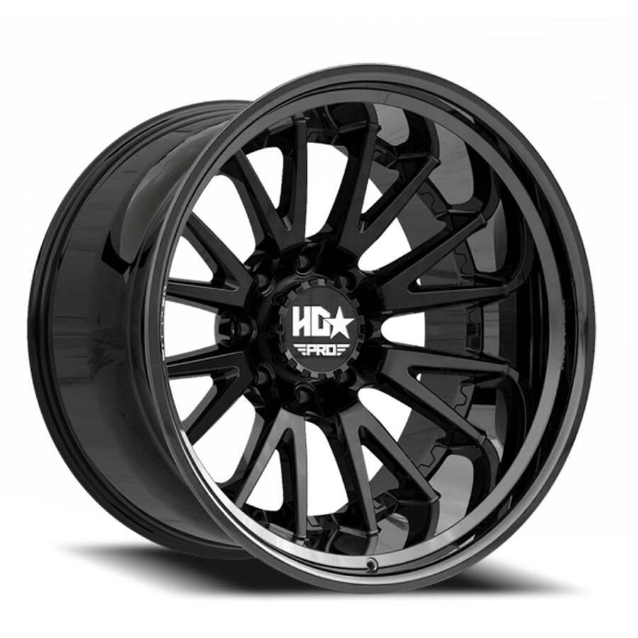 LHDPRO2 20X9 8X165 -0 122.1 Gloss Black Lip Matte Black Face