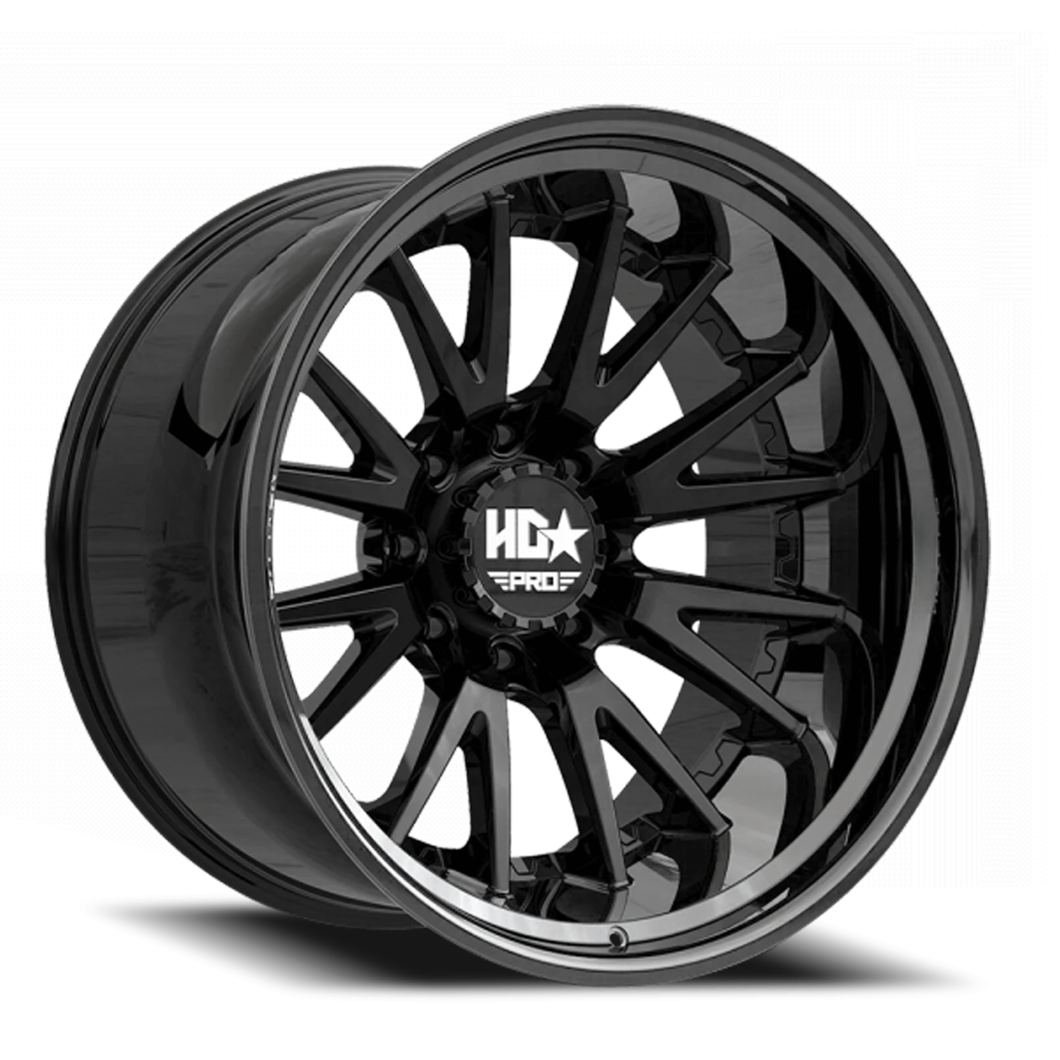 LHDPRO2 20X9 8X170 -0 125 Gloss Black Lip Matte Black Face