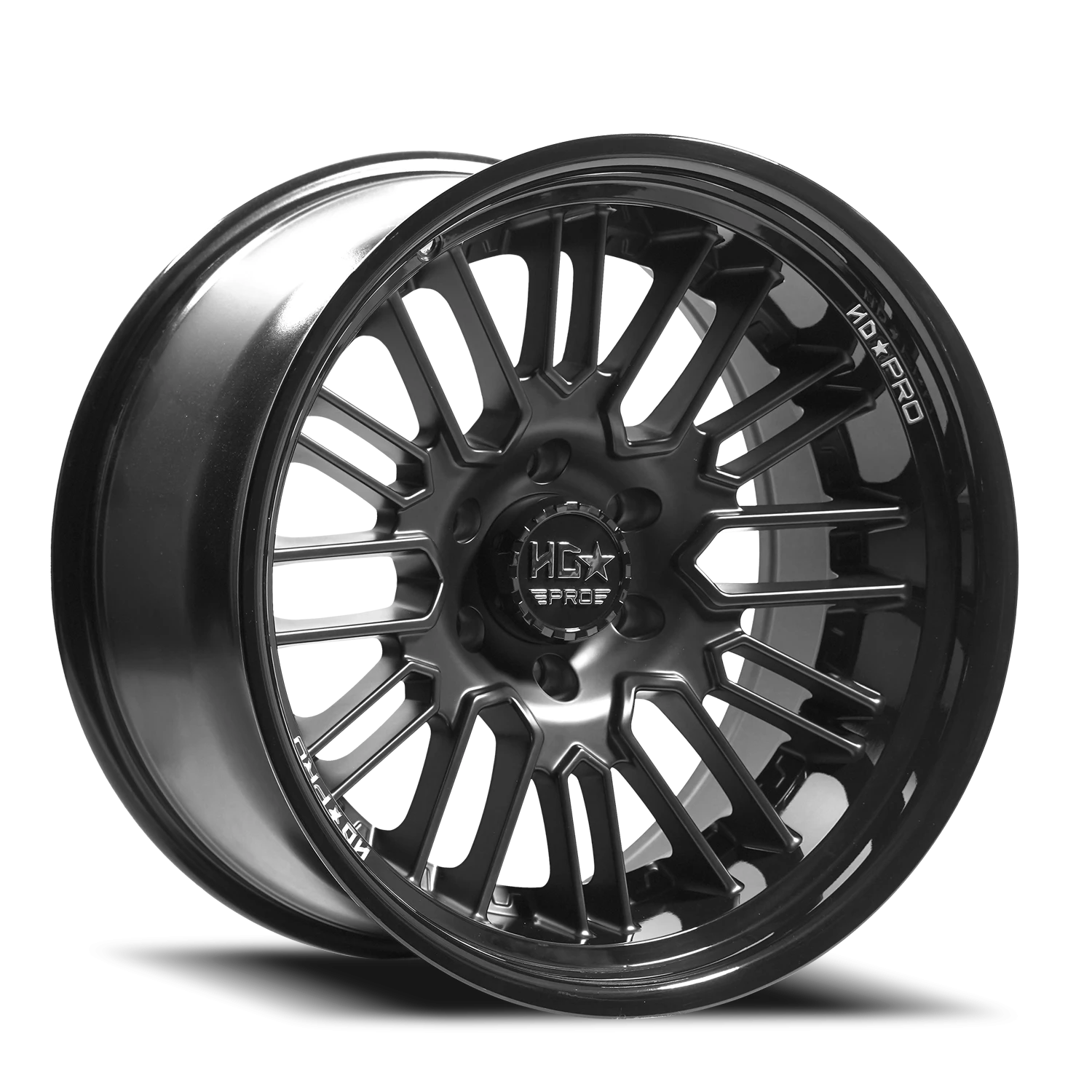 LHDPRO6  20X9 6X135 -0 87.1 Gloss Black Lip Matte Black Face