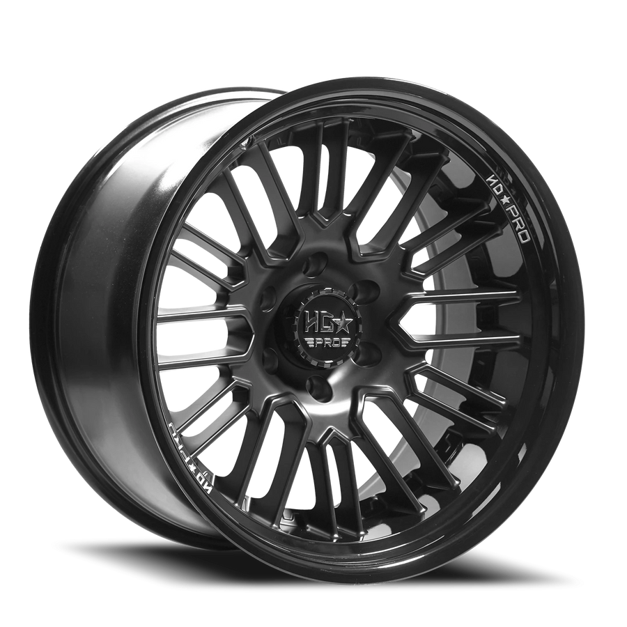 LHDPRO6  20X9 6X139.7 -0 106.1 Gloss Black Lip Matte Black Face