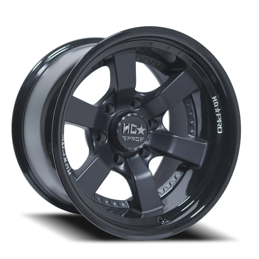 LHDPRO7  20X9 6X139.7 -0 106.1 Gloss Black Lip Matte Black Face