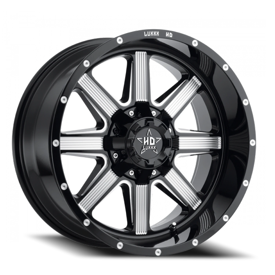 LHD10 20X10 8X165 -18 122.1 Gloss Black Milled