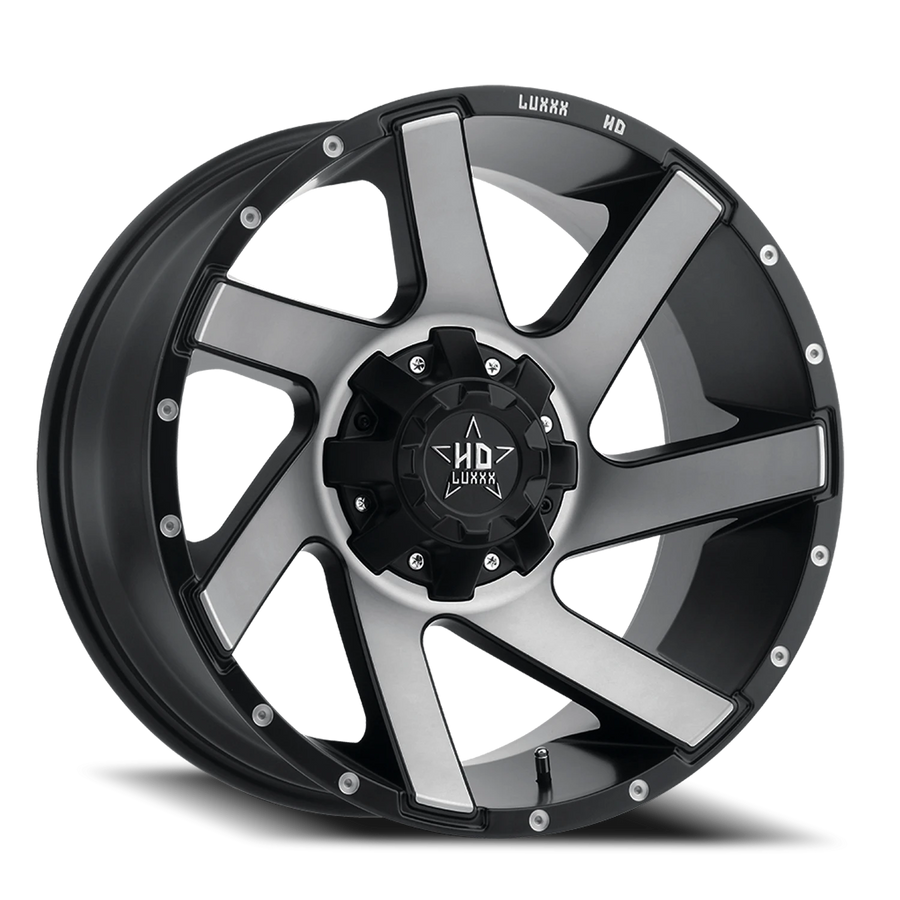 LHD11 20X10 8X170 -24 125 Satin Black Gray Face