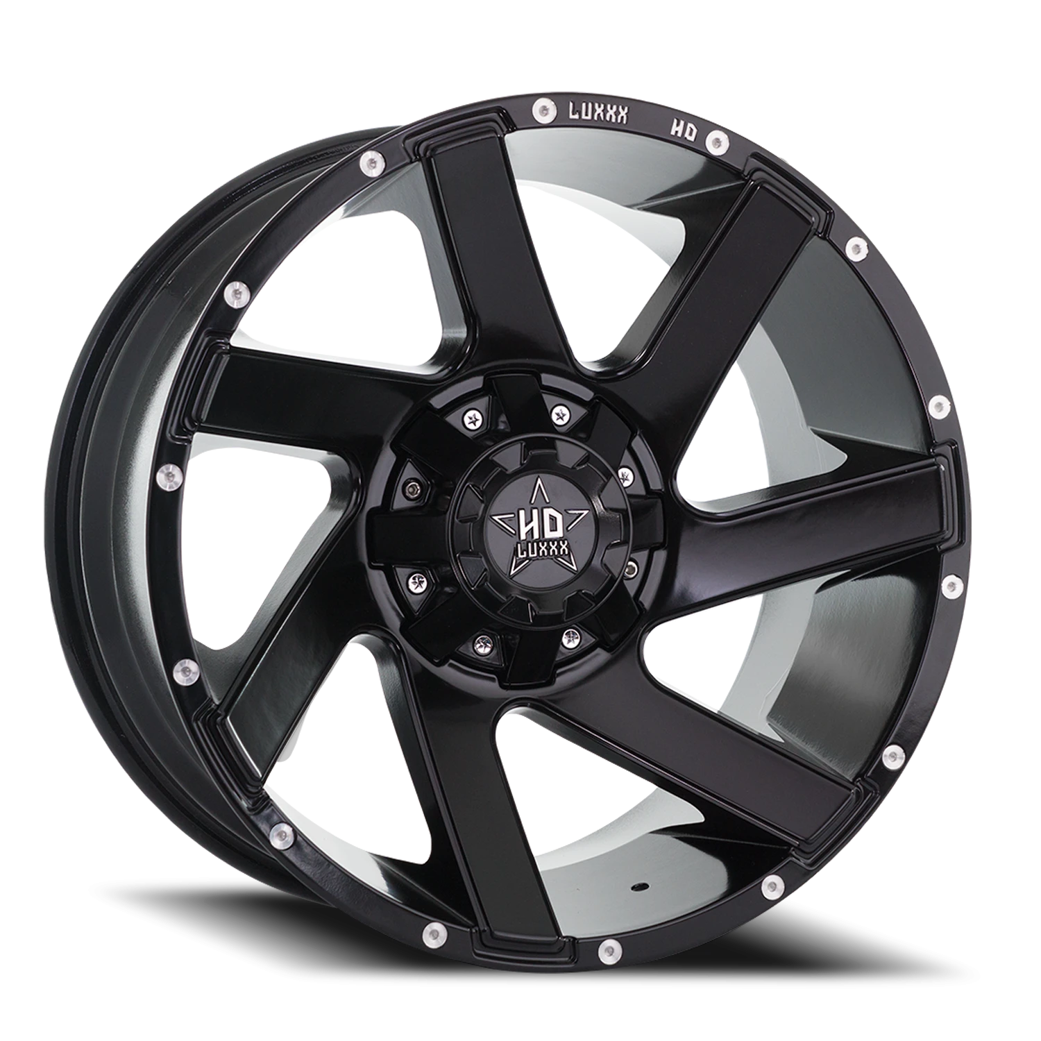 LHD11 20X10 5127/139.7 -24 78.1 Satin Black Milled HD & Rivet