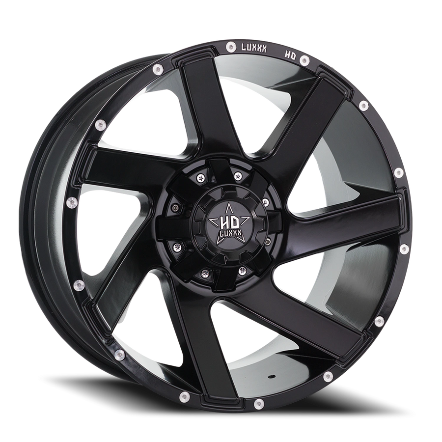 LHD11 20X10 5127/139.7 -24 78.1 Satin Black Milled HD & Rivet