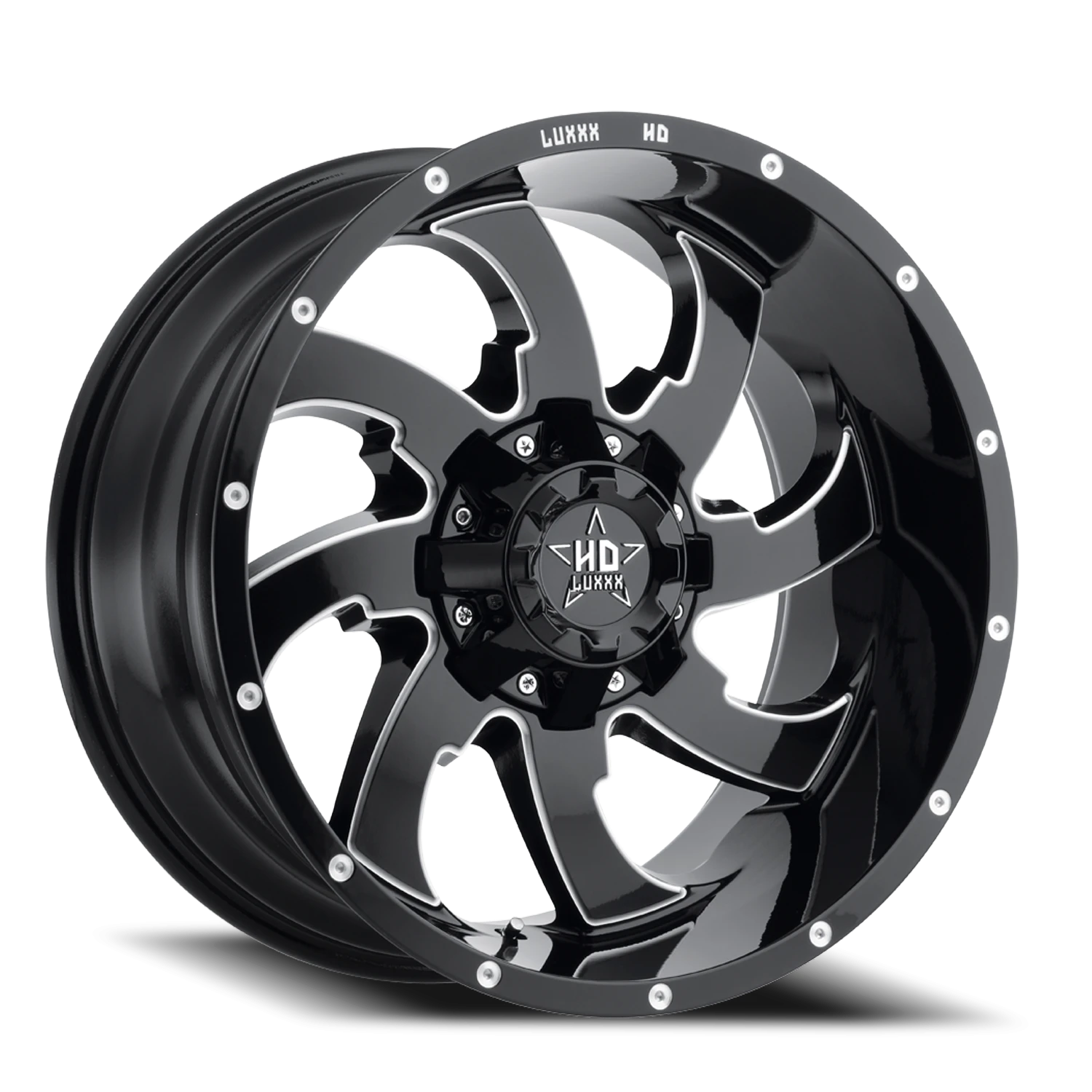 LHD12 24X14 8X170 -76 125 Gloss Black Milled