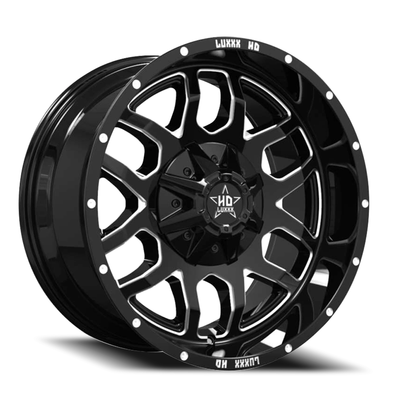 LHD13 20X10 8165/170 -18 125 Gloss Black Milled