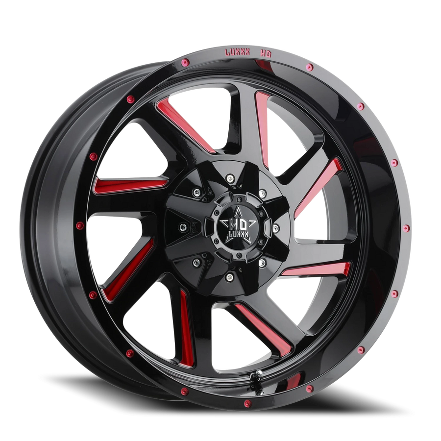 LHD14 20X10 5127/139.7 -18 78.1 Gloss Black Red Milling