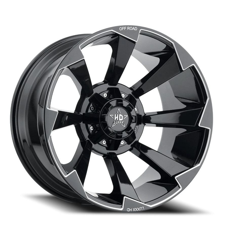 LHD16 22X12 8X170 -44 125 Gloss Black Milled