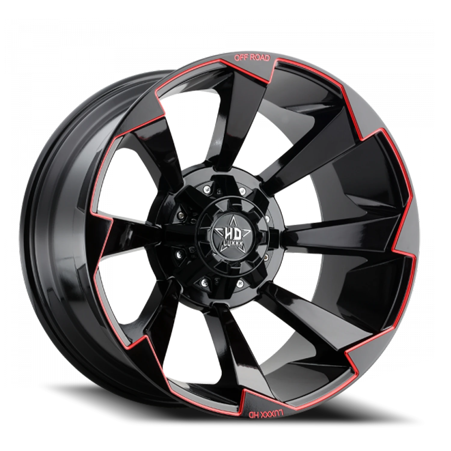LHD16 20X9 6135/139.7 -12 106.1 Gloss Black Red Milling