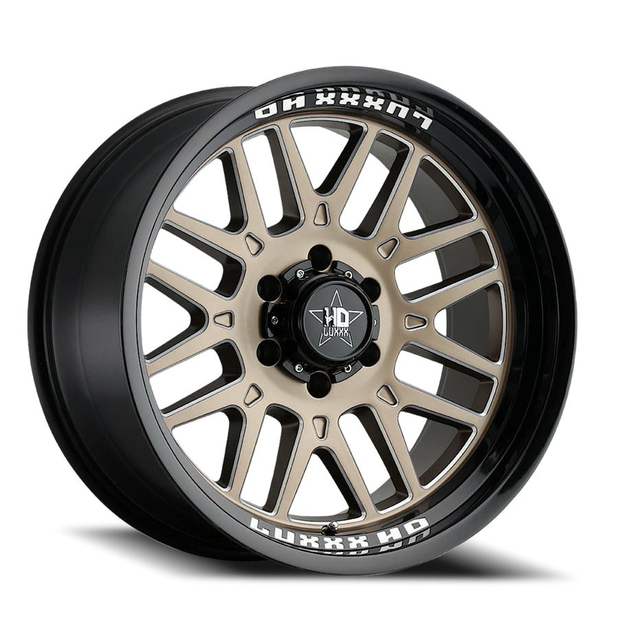 LHD20 20X10 6X139.7 -18 106.1 Gloss Black Lip Satin Bronze Face Milled Edges