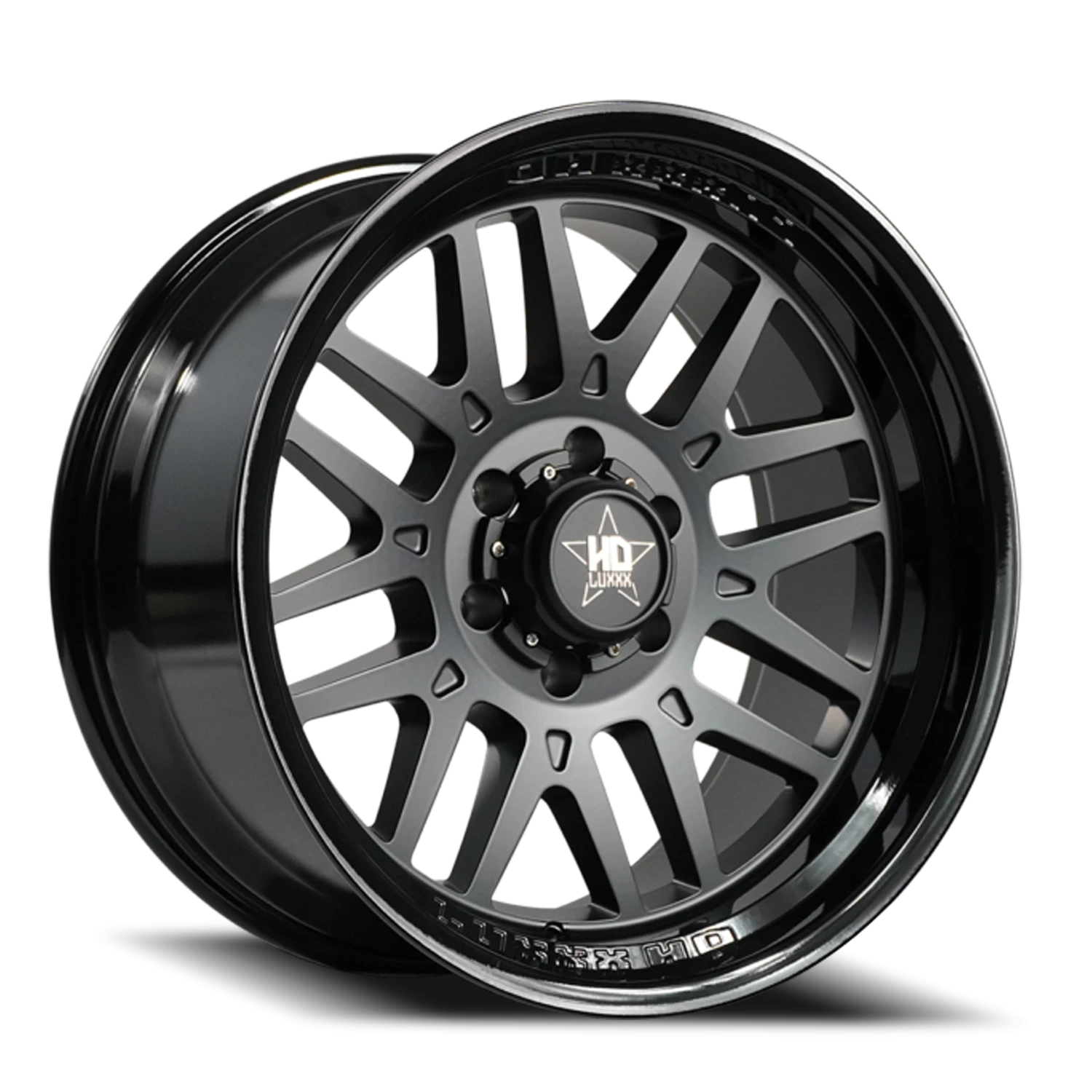 LHD20 20X10 6X139.7 -18 106.1 Gloss Black Lip Matte Black Face