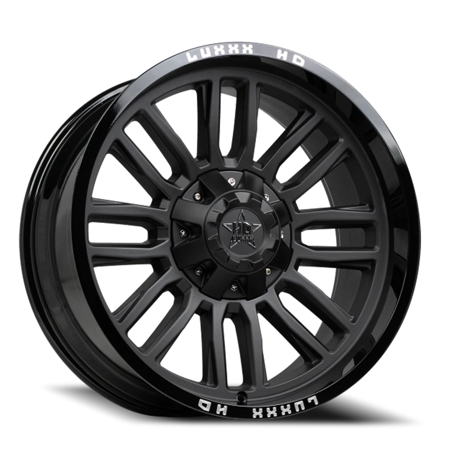 LHD26 22X10 5139.7/150 -18 110 Gloss Black Lip Matte Black Face