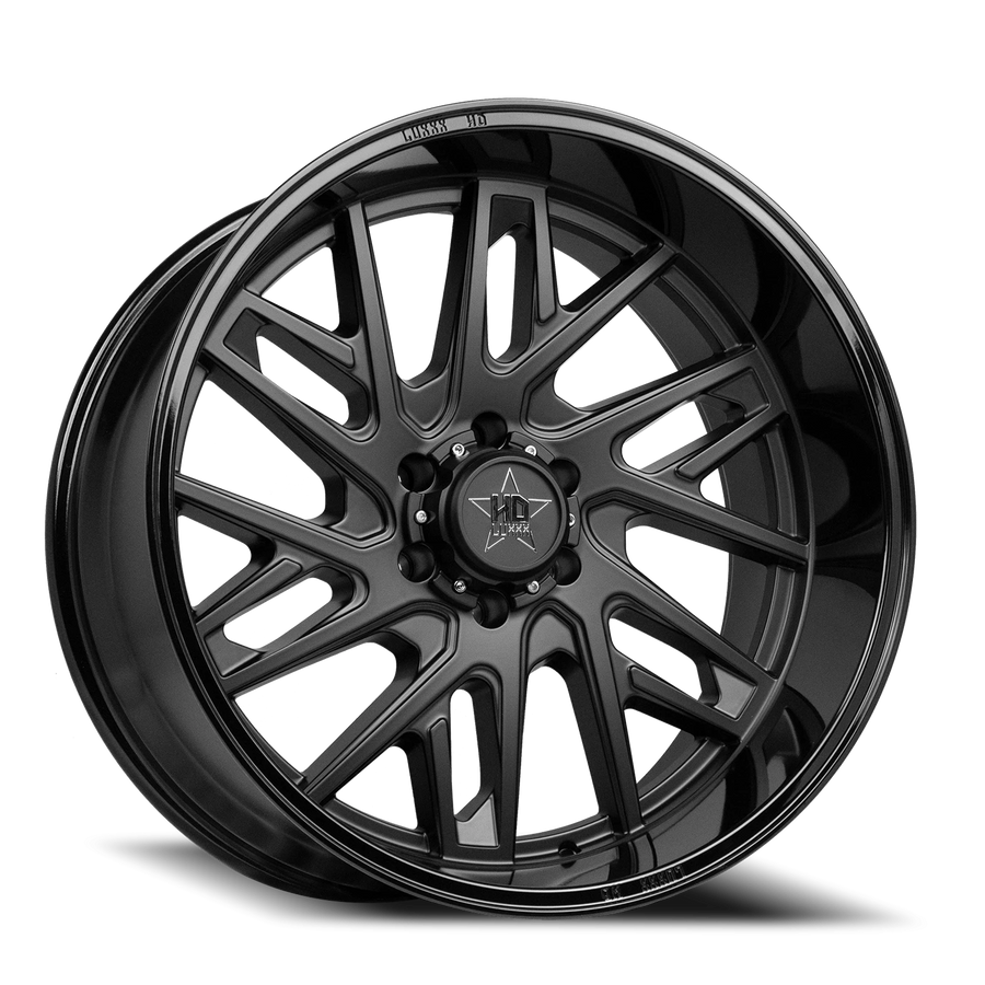 LHD29 20X10 8X170 -18 125/124.3 Gloss Black Lip Satin Black Face