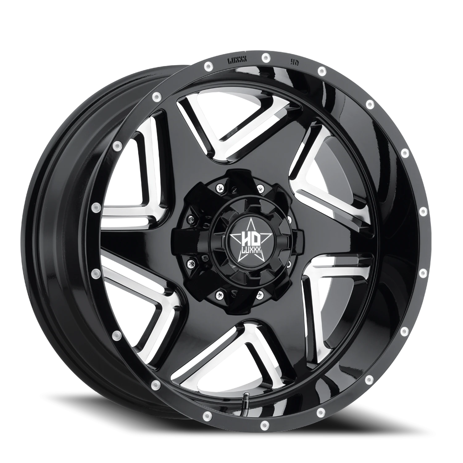 LHD2 20X10 8X165 -18 122.1 Gloss Black Milled