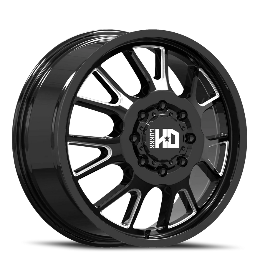 DUALLY HD37 20X8.25 8X200 115 142 Gloss Black Milled (Front)