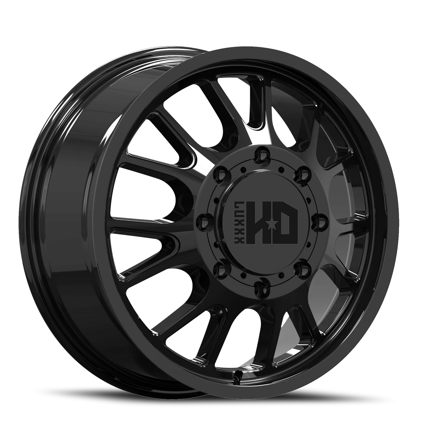 DUALLY HD37 20X8.25 8X165 115 121.3 Gloss Black (Front)