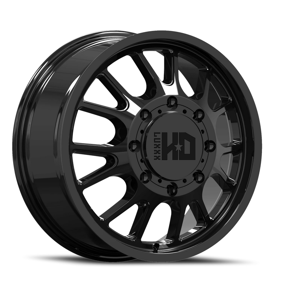 DUALLY HD37 17x6.5 8X200 +129 142 Gloss Black (Front)