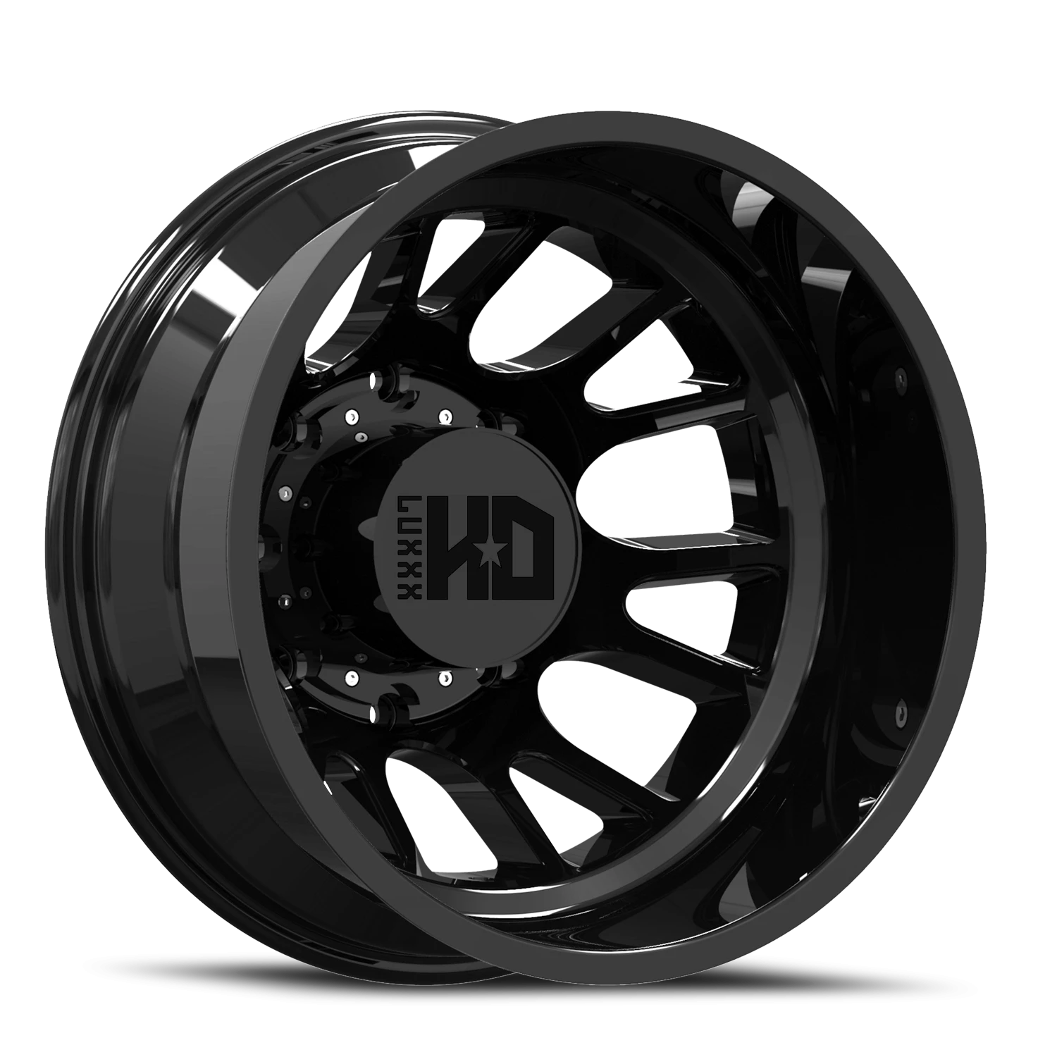 DUALLY HD37 17x6.5 8X200 -140 142 Gloss Black (Rear)