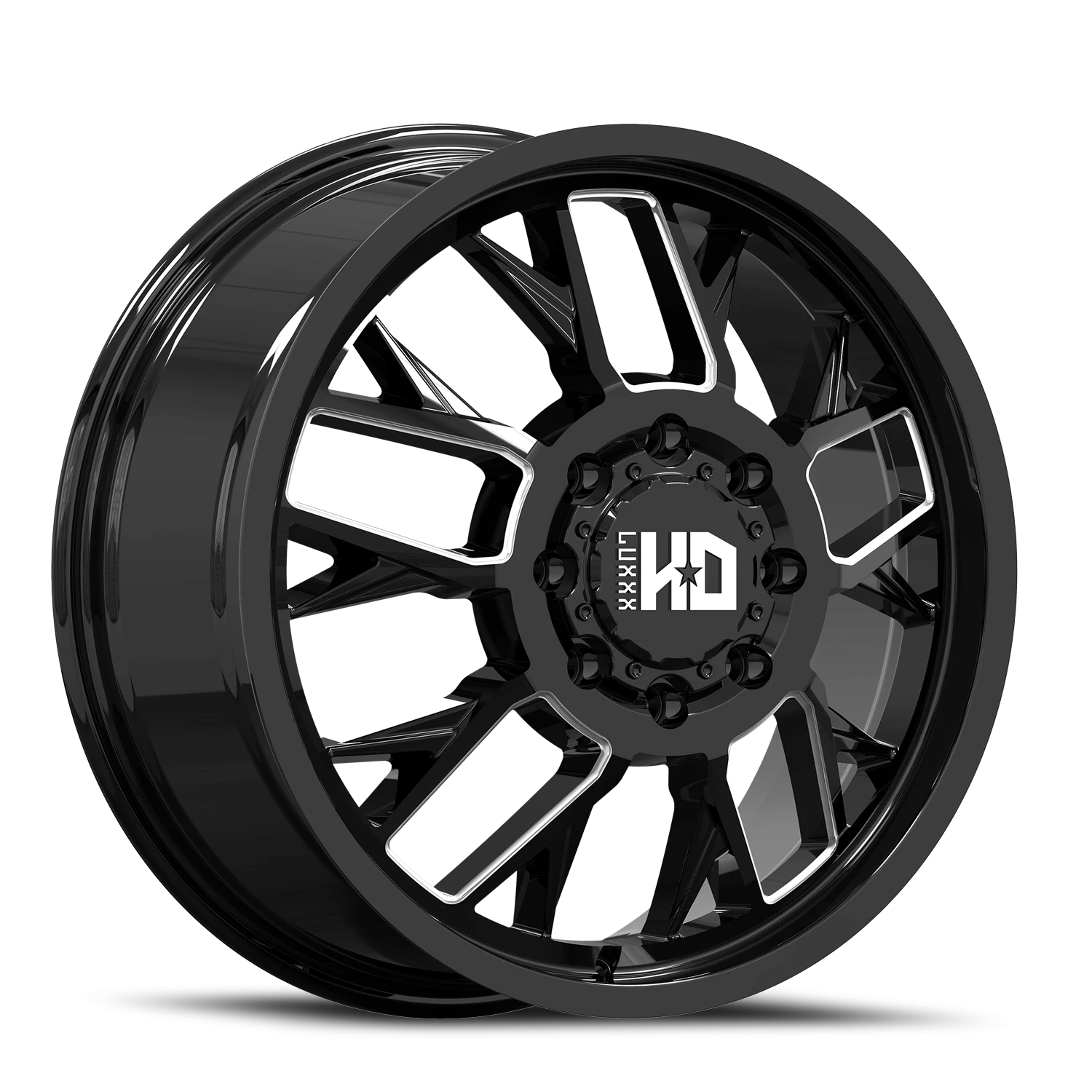 DUALLY HD39 20X8.25 8X210 115 154.3 Gloss Black Milled (Front)