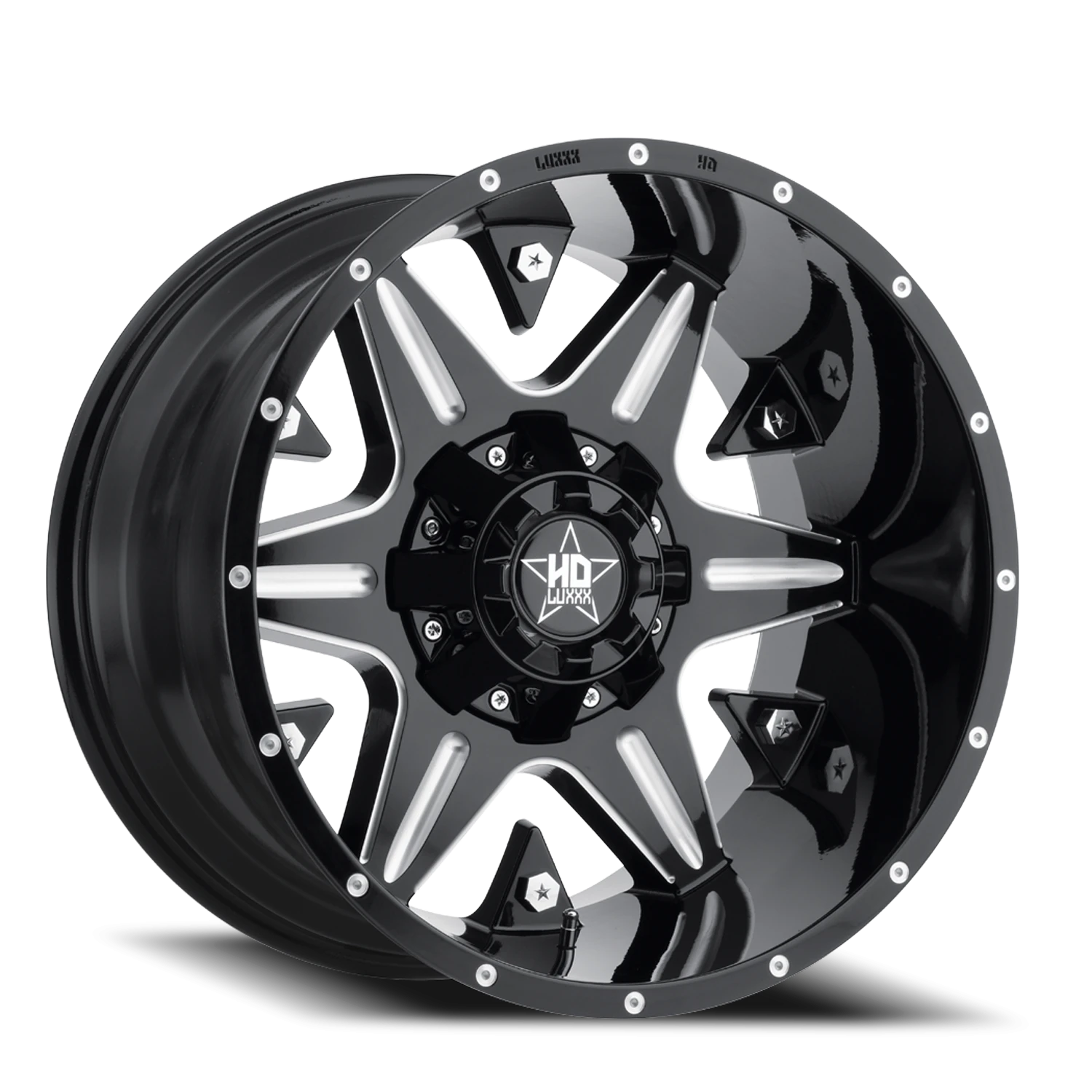 LHD3 22X14 8X180 -76 124.3 Gloss Black Milled