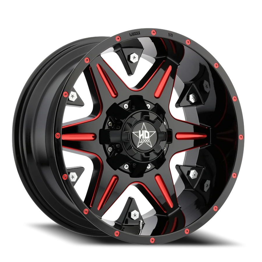 LHD3 20X10 6135/139.7 -18 106.1 Gloss Black Red Milling