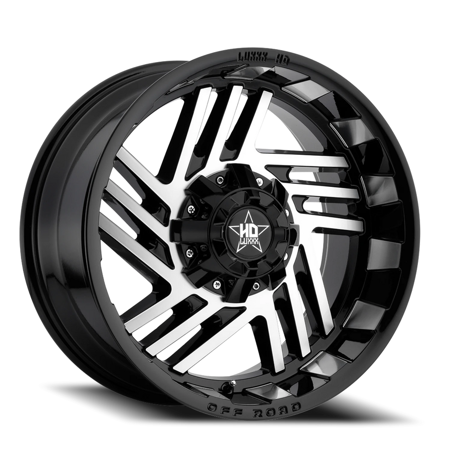 LHD4 20X10 8X180 -18 125 Gloss Black Machined Face