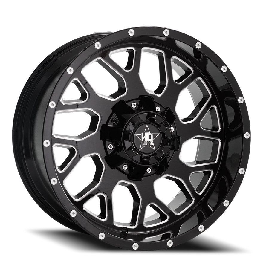 LHD8 17X9 5114/127 +6 71.5 Gloss Black Milled