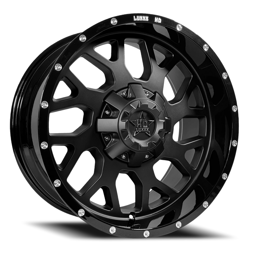 LHD8 17X9 5114/127 +6 71.5 Gloss Black Lip Satin Black Face