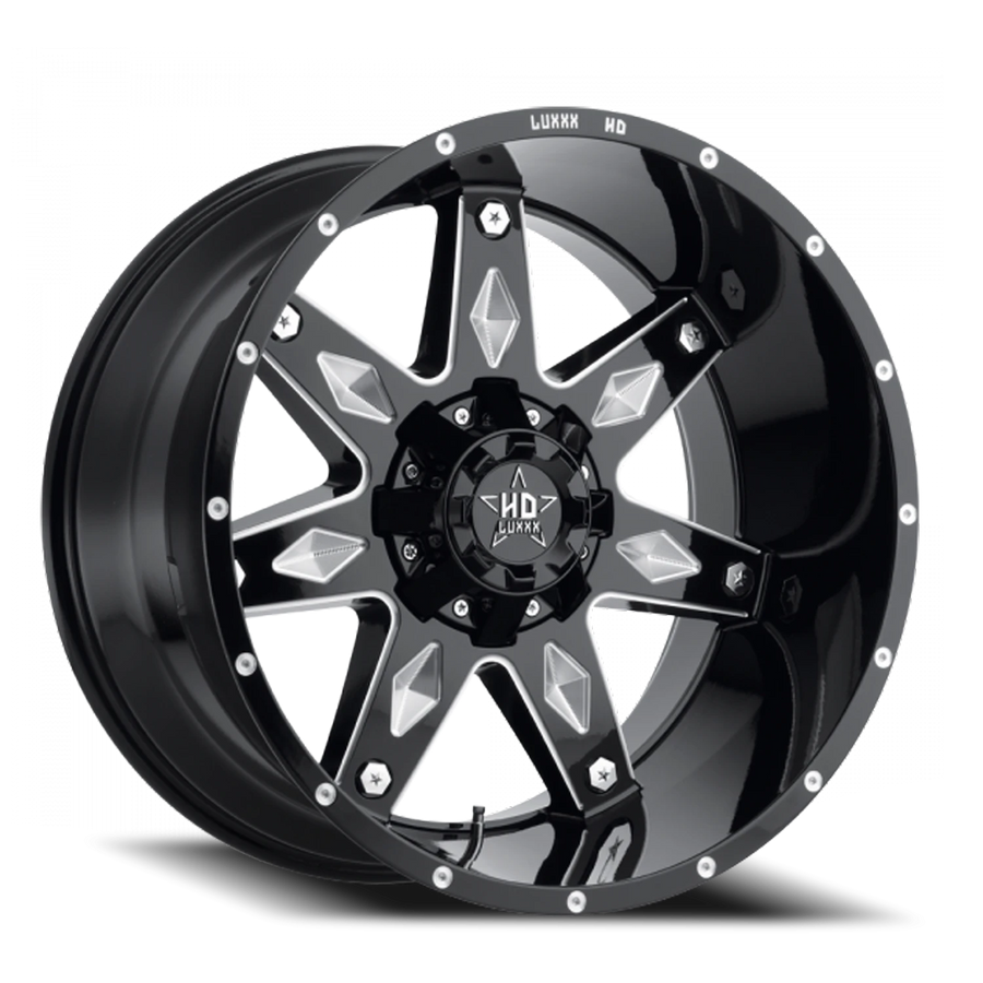LHD9 20X10 8X165 -18 122.1 Gloss Black Milled