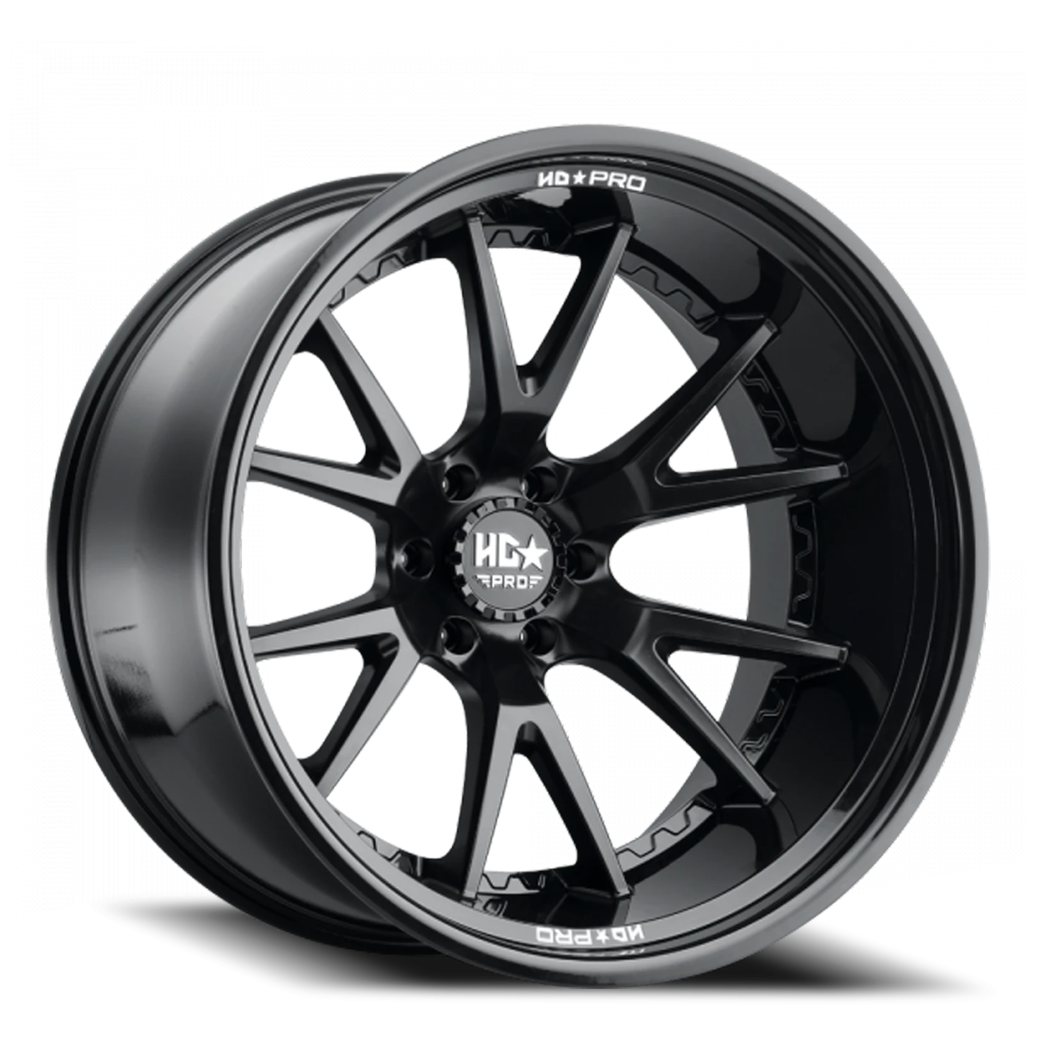 LHDPRO1  24X14 6X135 -76 87.1 Gloss Black Lip Matte Black Face