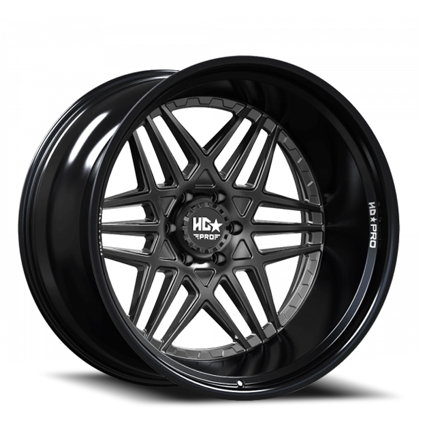 LHDPRO3  22X12 6X139.7 -44 106.1 Gloss Black Lip Matte Black Face