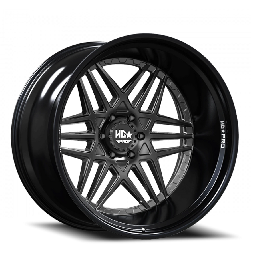 LHDPRO3  22X12 6X139.7 -44 106.1 Gloss Black Lip Matte Black Face